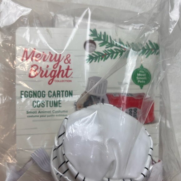 Merry and Bright Egg Nog Carton Costume for small Animals - Picture 5 of 6